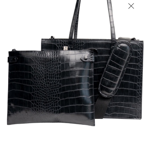 BIES The Work Tote in Black Croc. LIKE NEW. sturdy, fashionable& professional - Picture 4 of 8